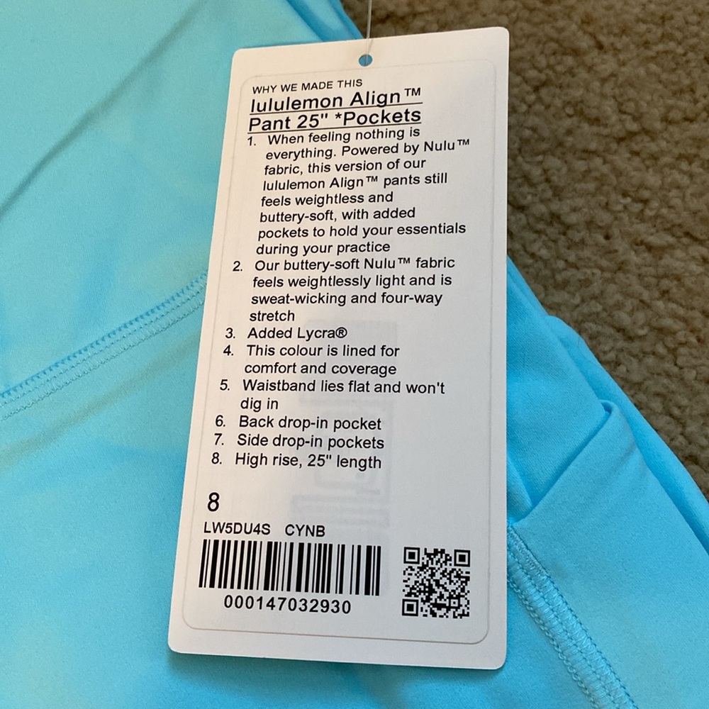 lululemon athletica Aqua Blue Leggings - Picture 2 of 2